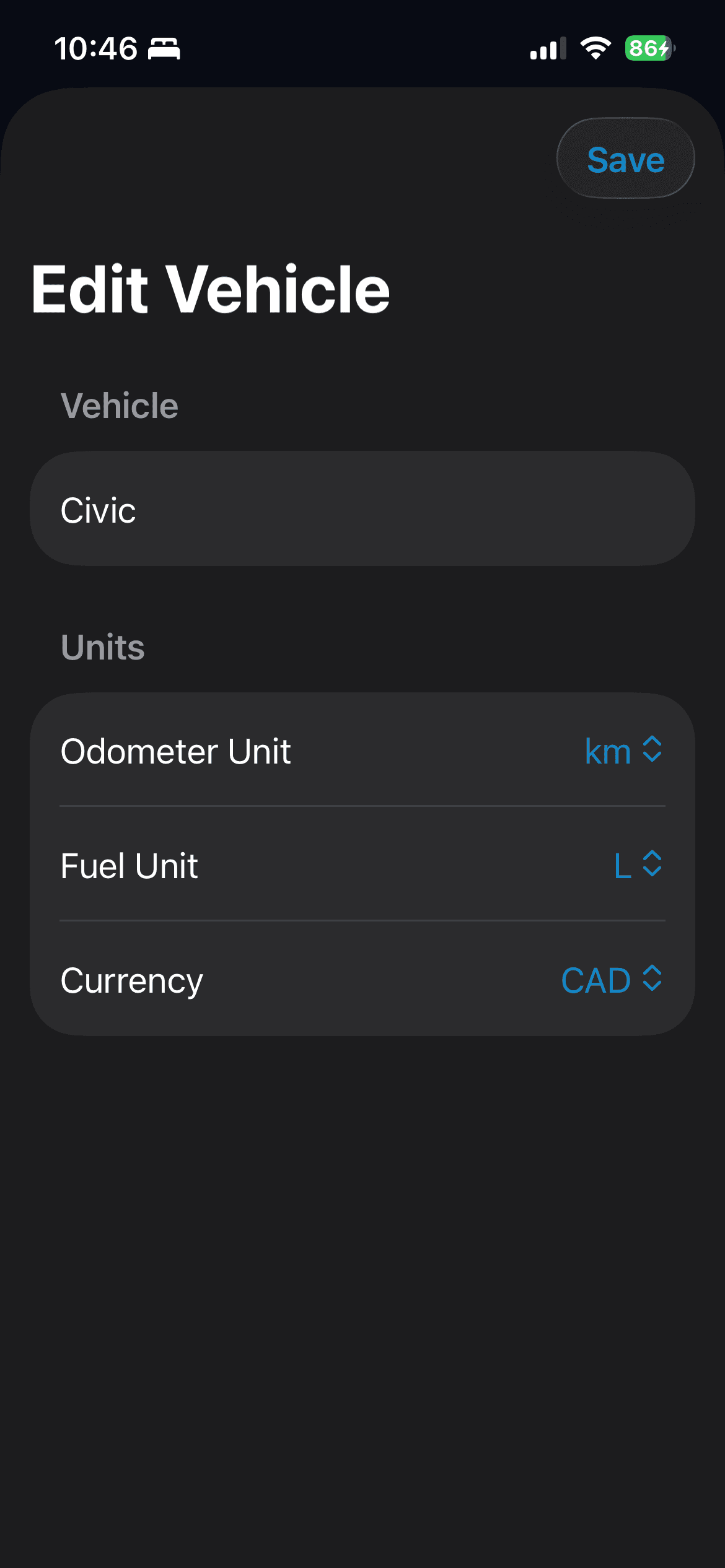 Historic performance trend screen